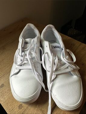 Vans White Low-Top Canvas-Style Sneakers